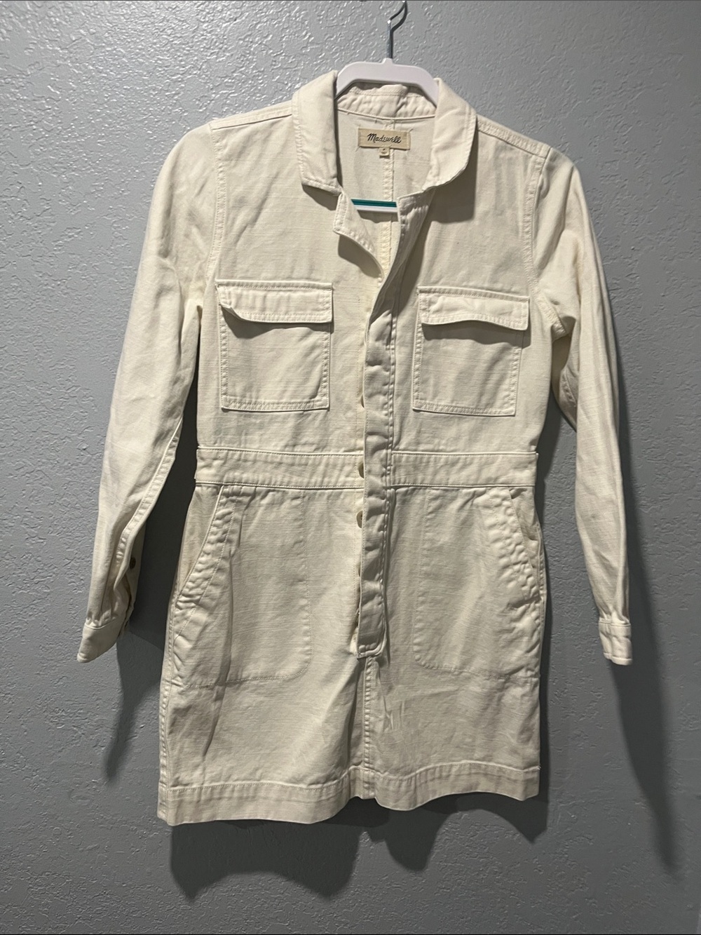 Madewell dress signature Jean coverall in vintage canvas 100% cotton Sz M - Picture 2 of 7
